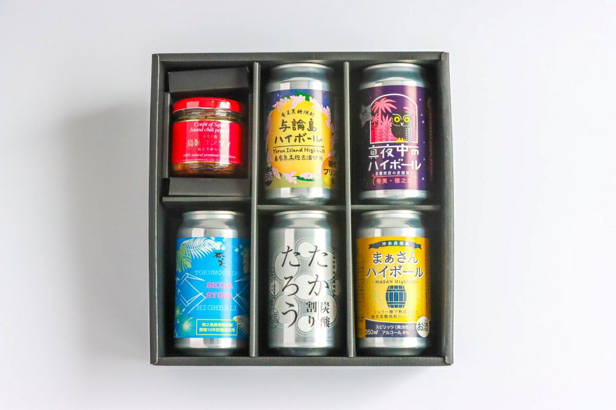黒糖焼酎島ハイボール缶とおつまみセット【送料別】 | 奄美産直いっちば